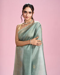 Mohey Women Pista Green Festive Elegance Saree