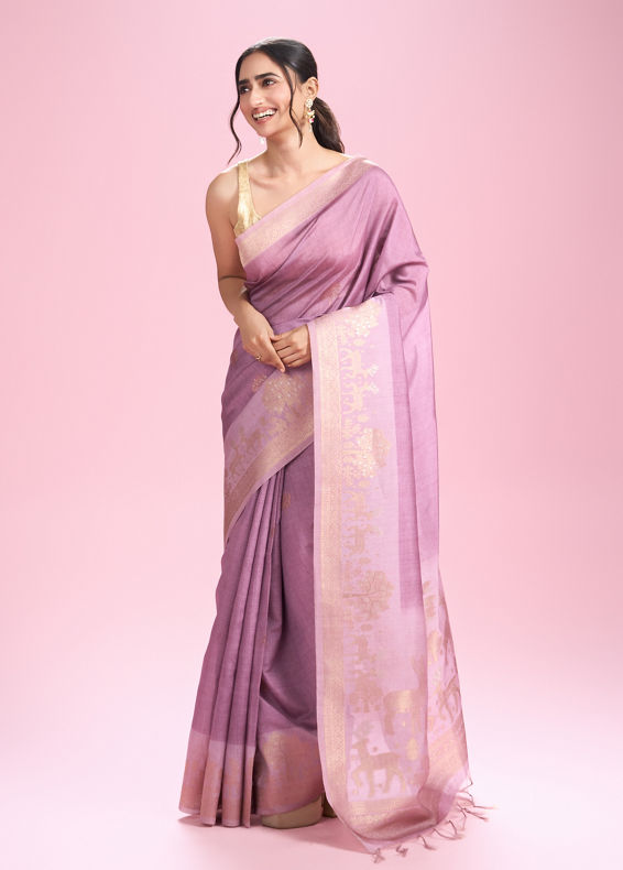 Mohey Women Purple Elegance Extravaganza Saree