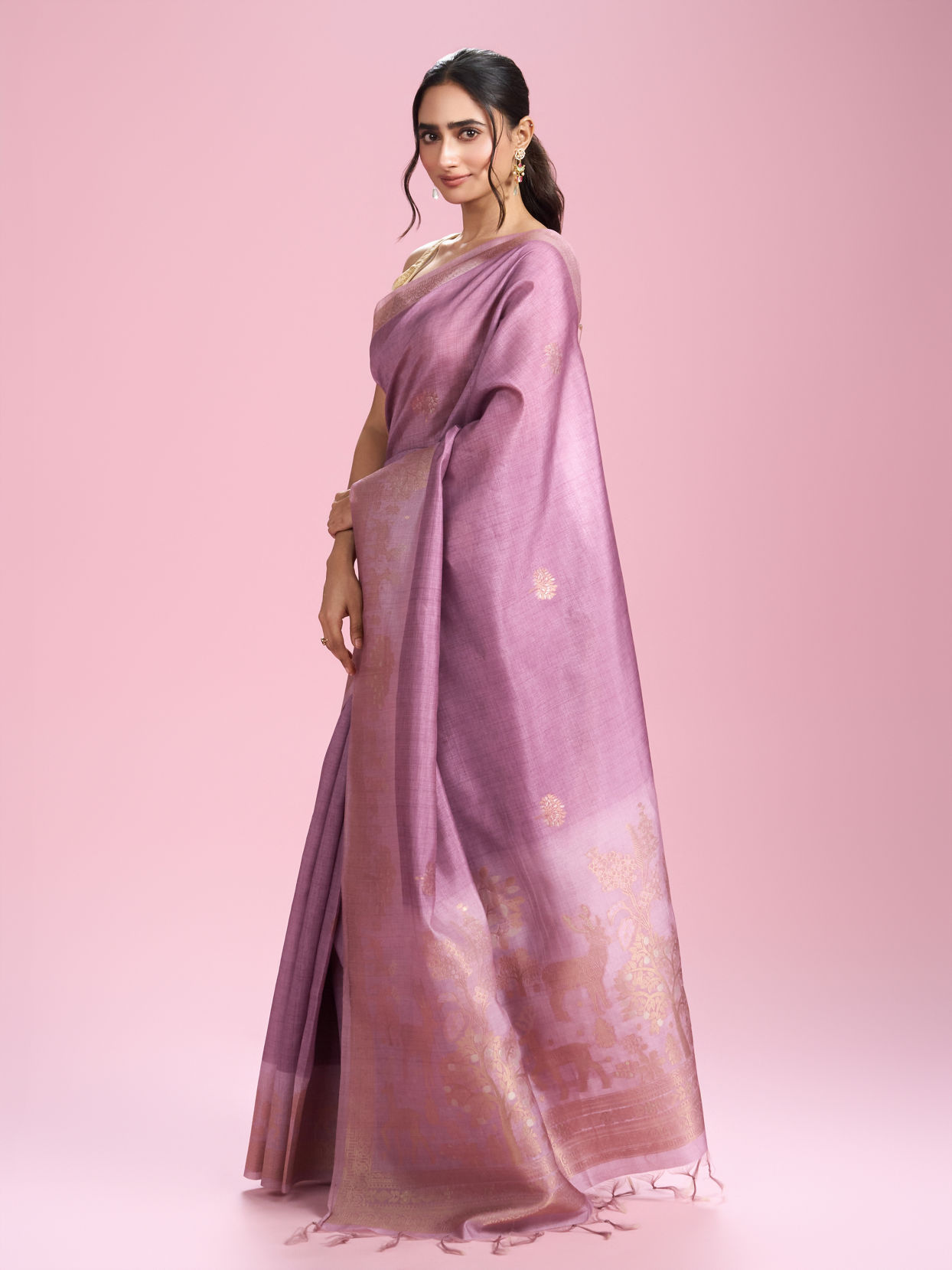 Mohey Women Purple Elegance Extravaganza Saree