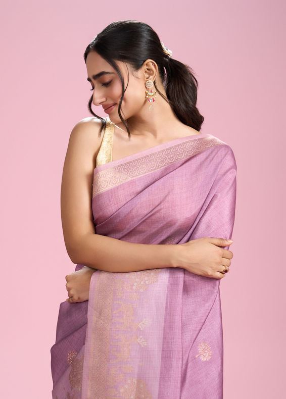 Mohey Women Purple Elegance Extravaganza Saree