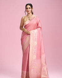 Mohey Women Pink Elegance Brilliance Saree