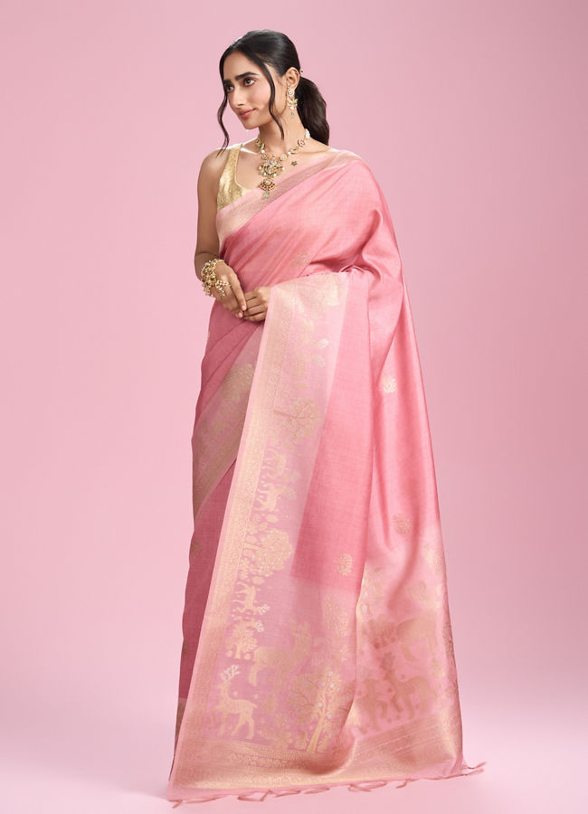 Mohey Women Pink Elegance Brilliance Saree