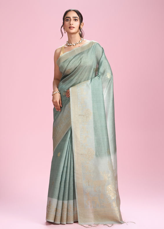 Mohey Women Radiant Light Blue Saree
