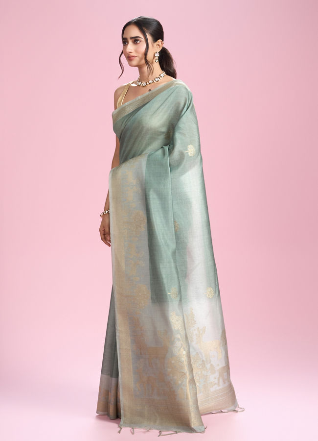 Mohey Women Radiant Light Blue Saree