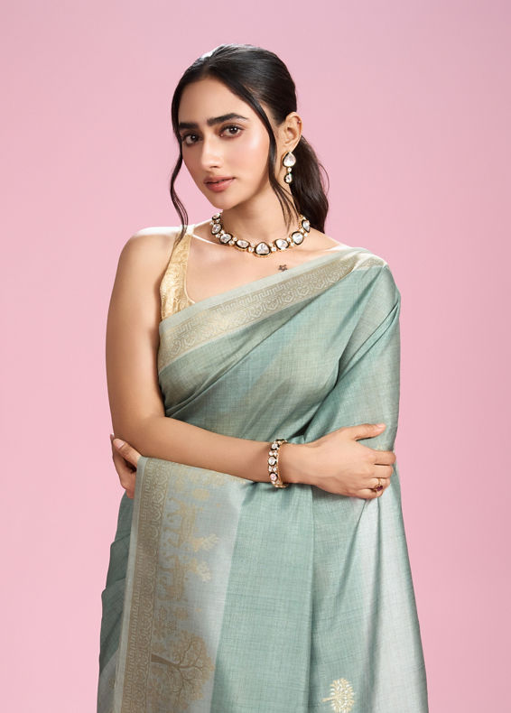 Mohey Women Radiant Light Blue Saree