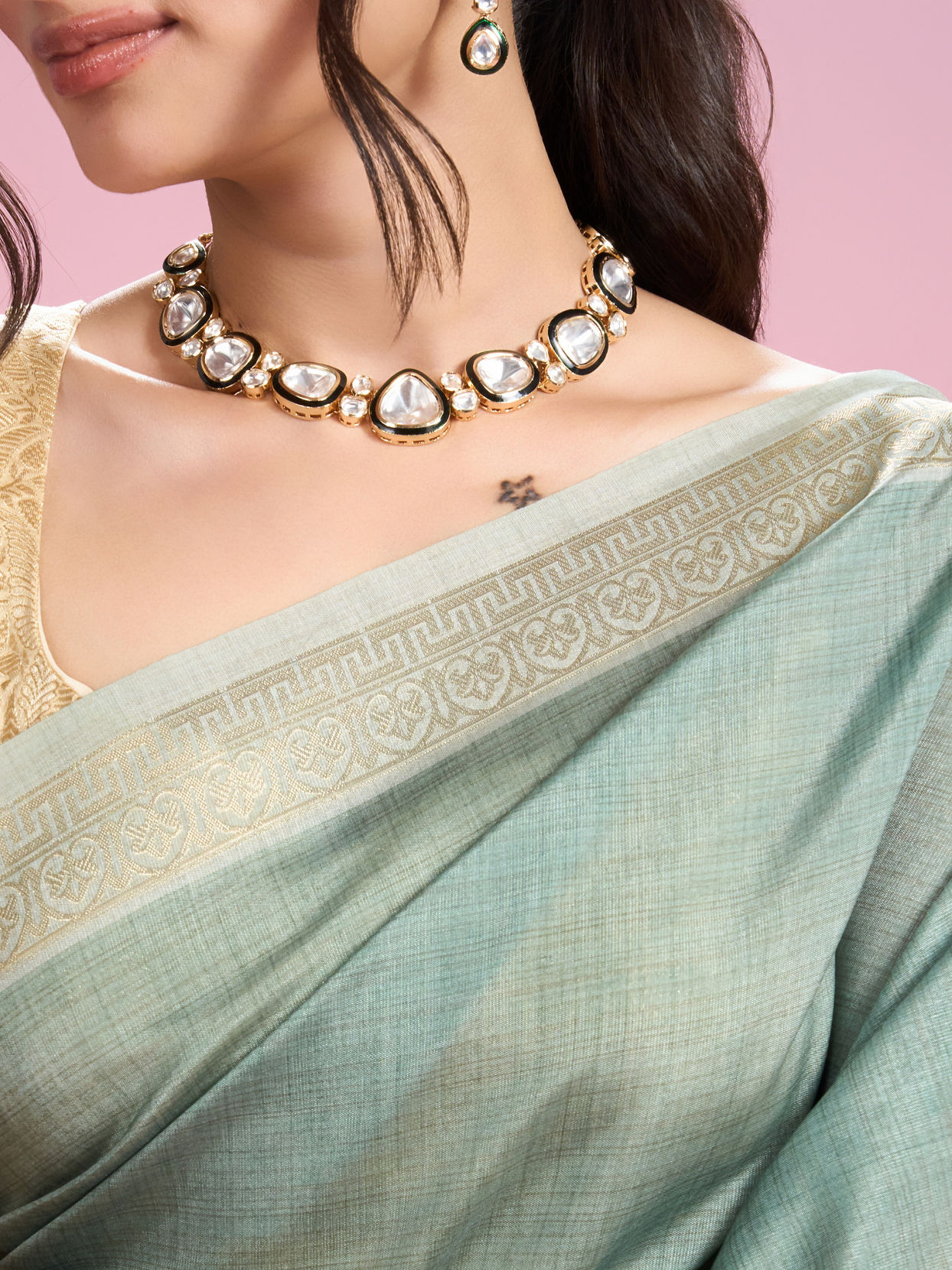 Mohey Women Radiant Light Blue Saree
