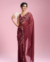 Mohey Women Coral Charm Chinon Saree