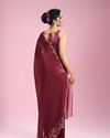 Mohey Women Coral Charm Chinon Saree
