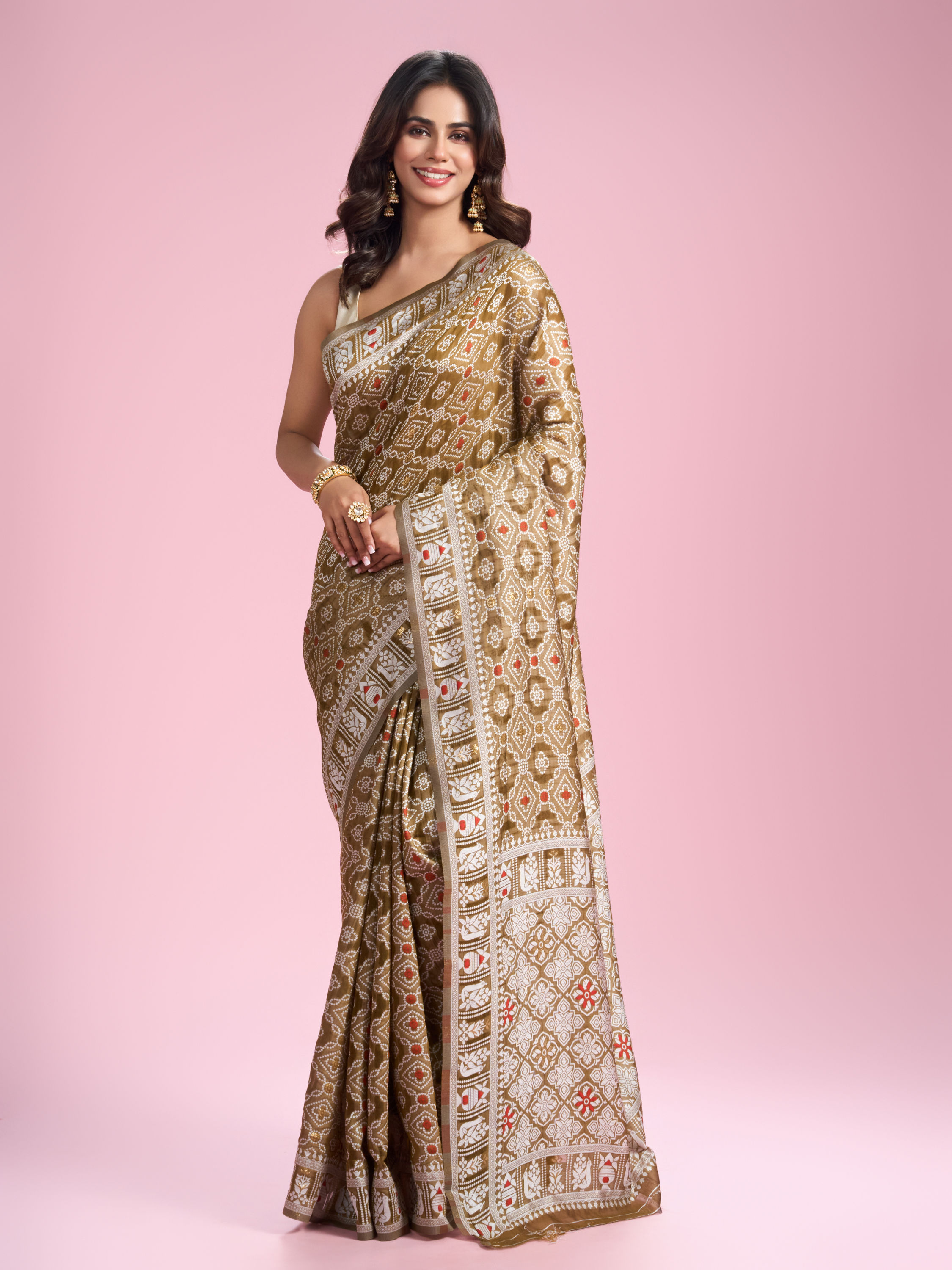 Mohey Women Mystic Mehandi Green Saree