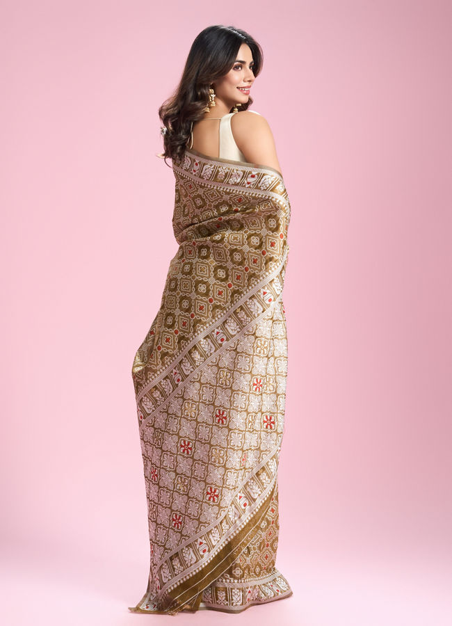 Mohey Women Mystic Mehandi Green Saree