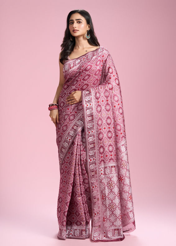Mohey Women Wine Hues Celebration Saree