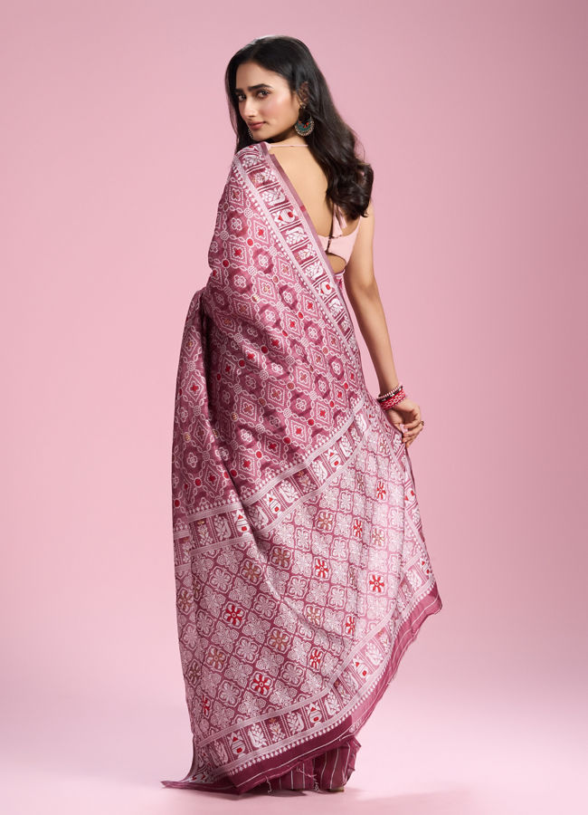 Mohey Women Wine Hues Celebration Saree