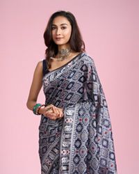 Mohey Women Mesmerizing Indigo Blue Saree