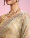 Mohey Women Pista Green Net Enchantment Saree