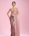 Mohey Women Enchanting Purple Net Saree