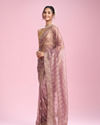 Mohey Women Enchanting Purple Net Saree