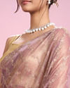 Mohey Women Enchanting Purple Net Saree