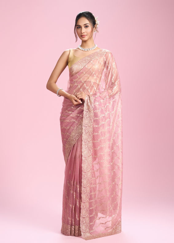 Mohey Women Elegant Pink Saree