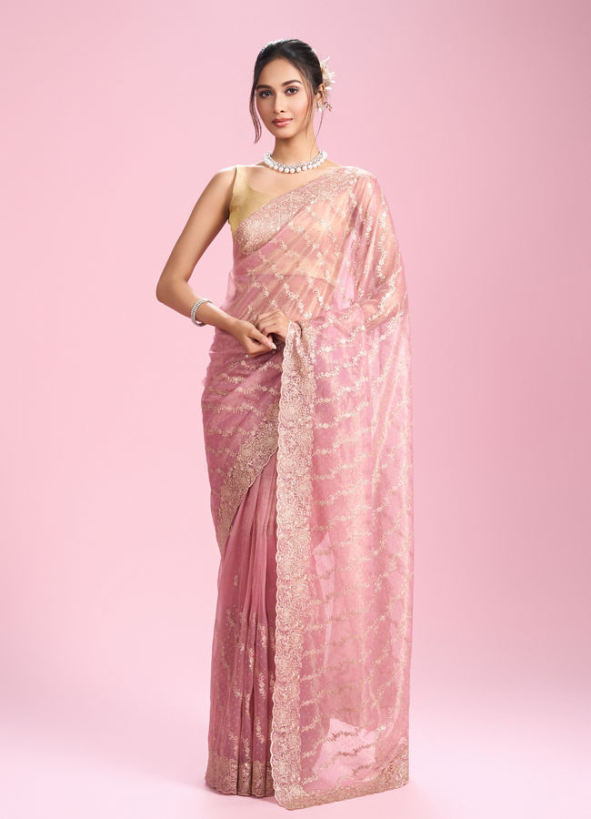 Mohey Women Elegant Pink Saree