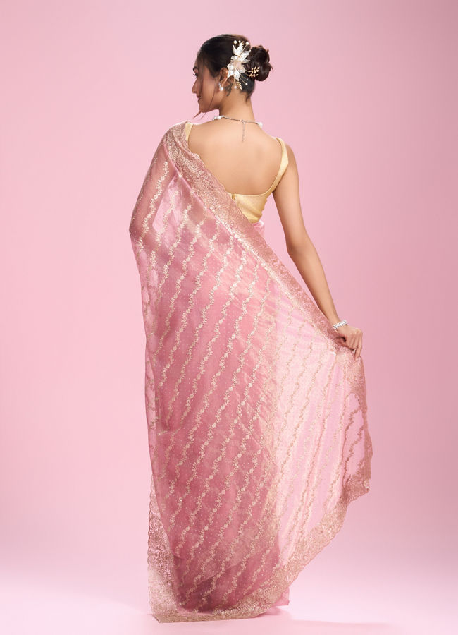 Mohey Women Elegant Pink Saree