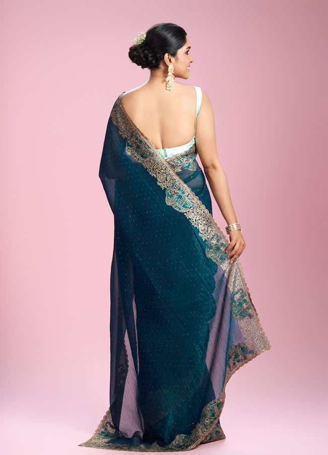Mohey Women Eternal Elegance Blue Saree