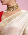 Mohey Women Cream Elegance Saree