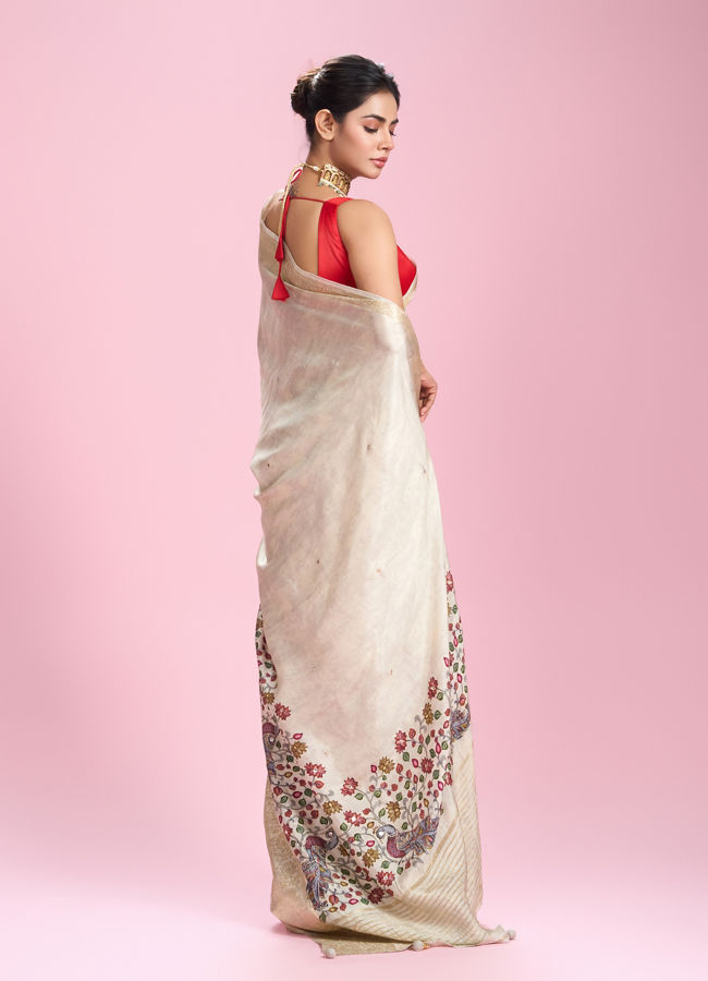Mohey Women Cream Elegance Saree