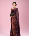 Mohey Women Indigo Blue Georgette Saree