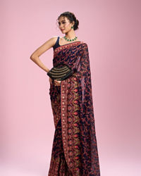 Mohey Women Indigo Blue Georgette Saree