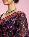 Mohey Women Indigo Blue Georgette Saree