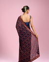Mohey Women Indigo Blue Georgette Saree