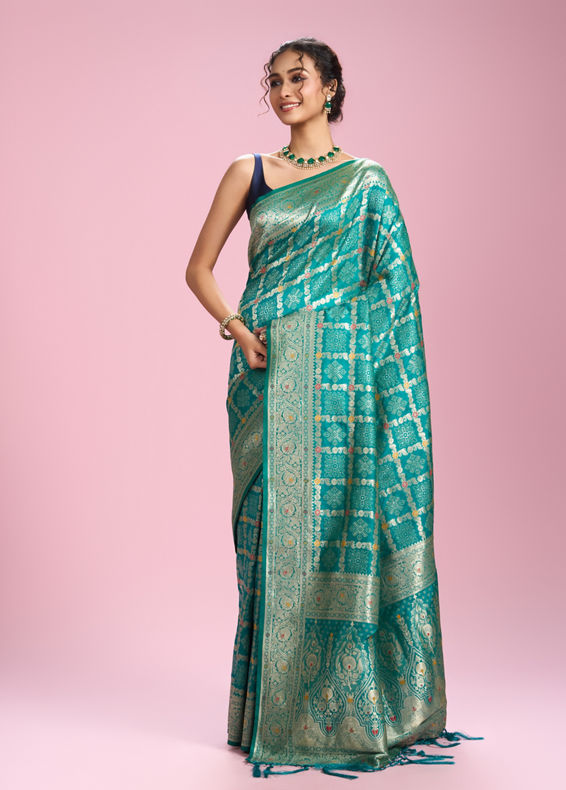 Mohey Women Radiant Rama Green Saree