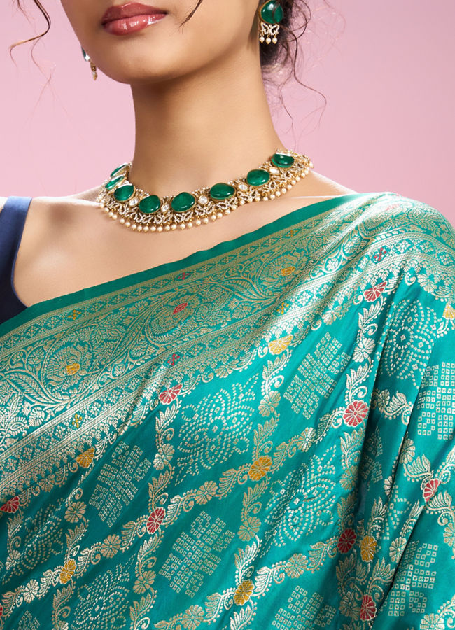 Mohey Women Radiant Rama Green Saree