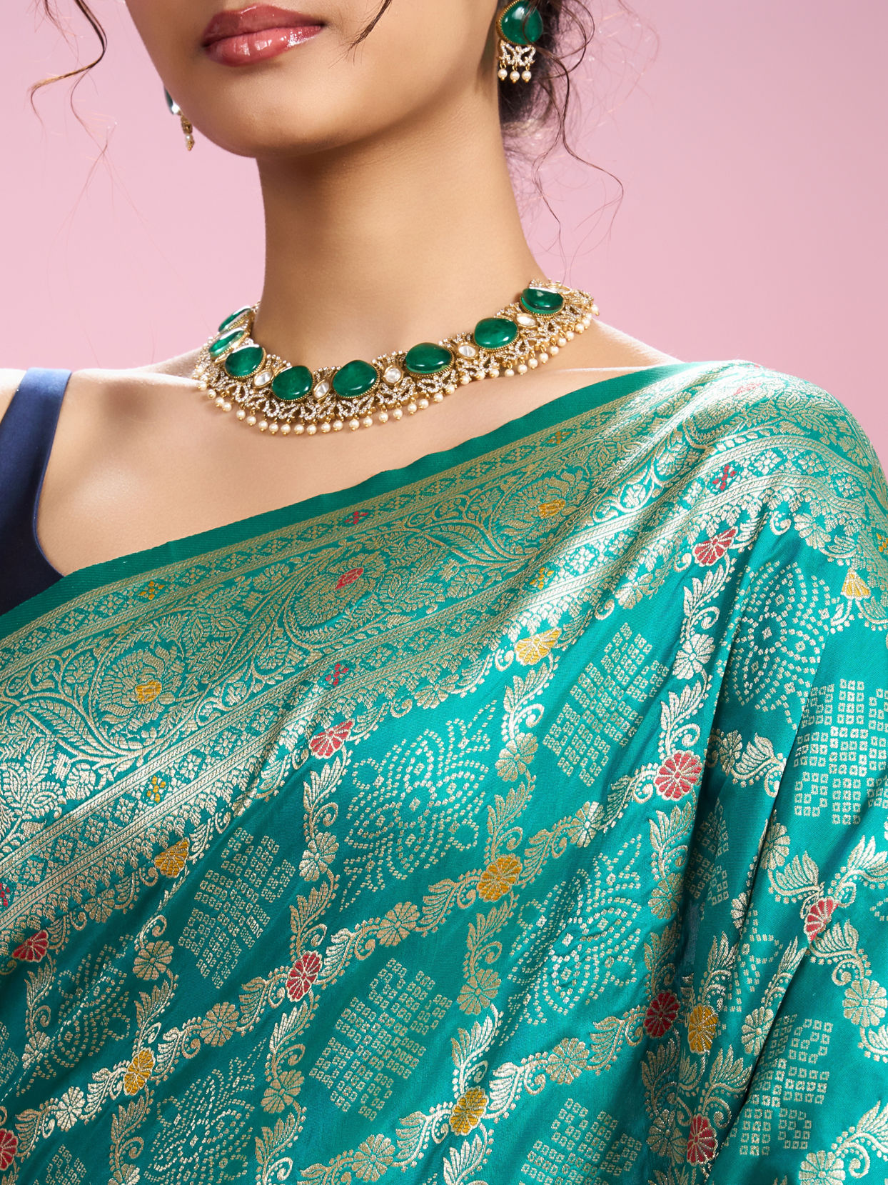 Mohey Women Radiant Rama Green Saree