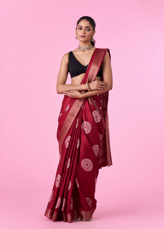 Mohey Women Wine Delight Majestic Saree