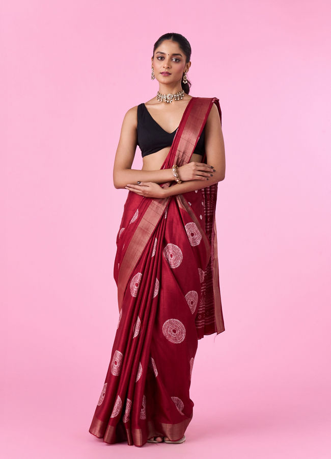 Mohey Women Wine Delight Majestic Saree