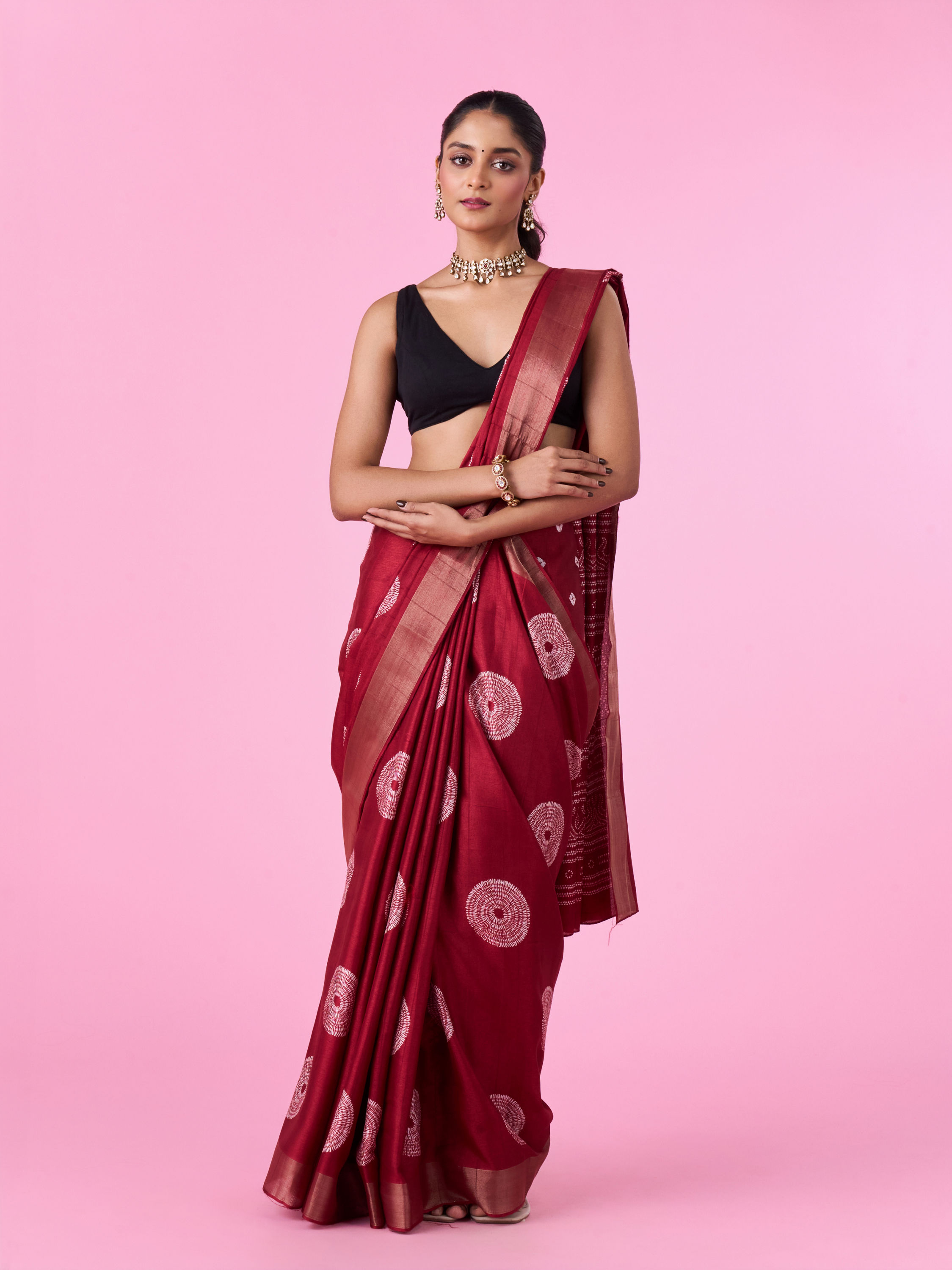 Mohey Women Wine Delight Majestic Saree