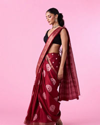 Mohey Women Wine Delight Majestic Saree
