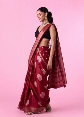 Mohey Women Wine Delight Majestic Saree