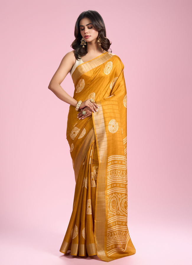 Mohey Women Sun Kissed Mustard Yellow Saree