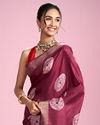 Mohey Women Radiant Wine Saree for Celebrations