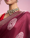 Mohey Women Radiant Wine Saree for Celebrations