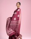 Mohey Women Radiant Wine Saree for Celebrations