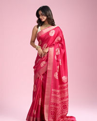Mohey Women Radiant Pink Elegance Saree