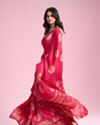 Mohey Women Radiant Pink Elegance Saree