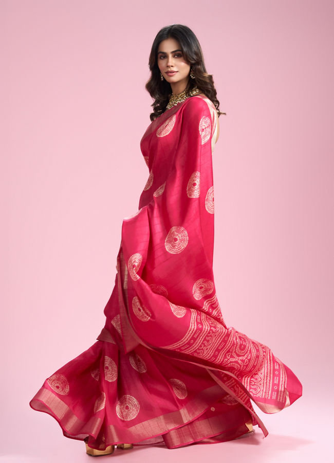 Mohey Women Radiant Pink Elegance Saree