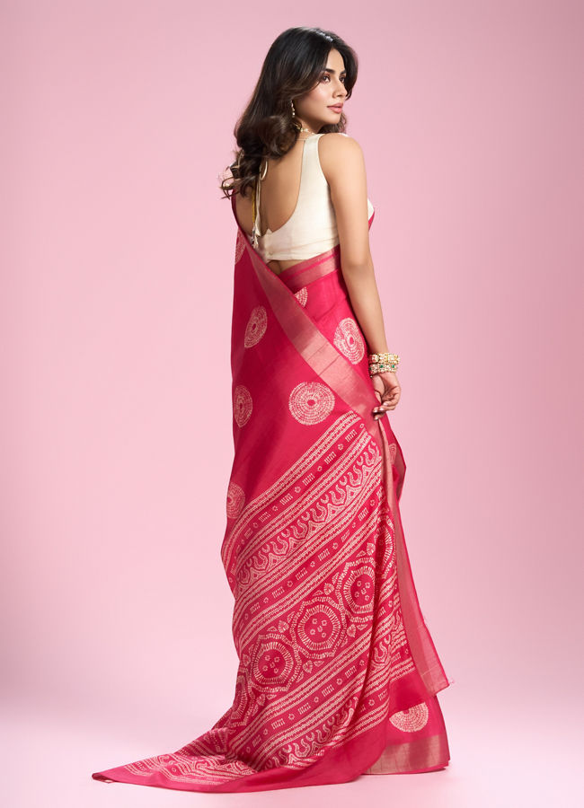 Mohey Women Radiant Pink Elegance Saree