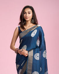Mohey Women Enthralling Azure Elegance Saree