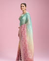 Mohey Women Pink Organza Splendour Saree