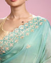 Mohey Women Pink Organza Splendour Saree